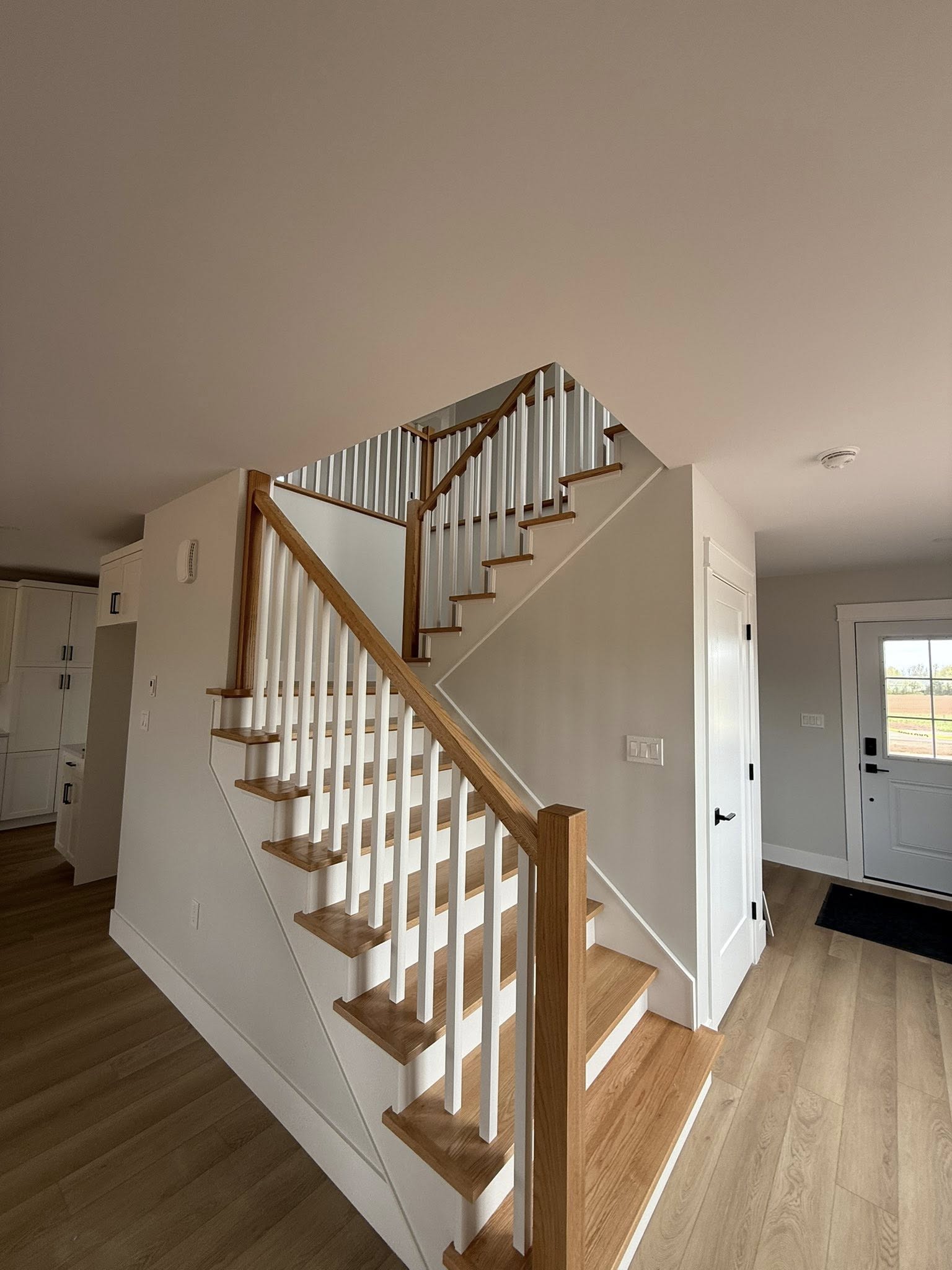 painting staircase new wood bannister staircase bottom